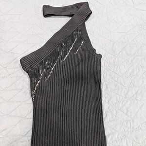 Cache black asymmetrical top